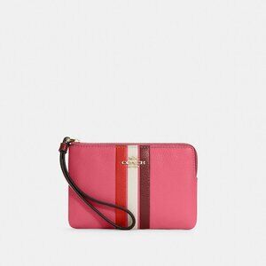NEW Coach Pink with Stripes Wristlet